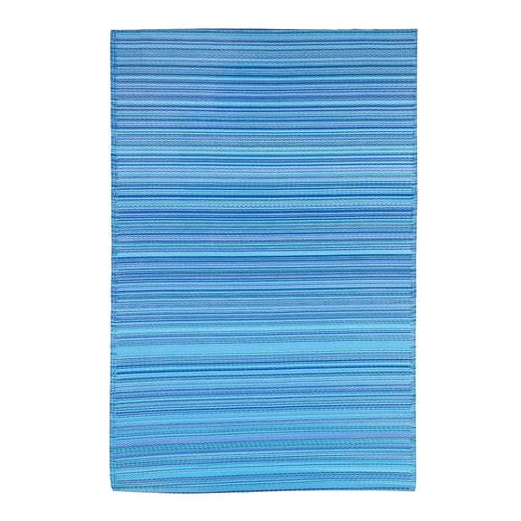 ReversibleWeather-resistant Rug 3'x5' Blue Stripe