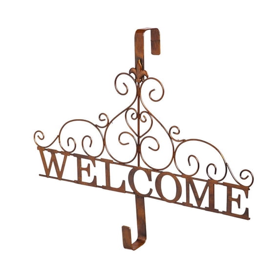 Evergreen Rustic Welcome Wreath Holder