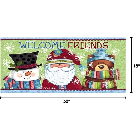 Evergreen Sassafras Fall Christmas Holiday Doormat Insert Bundle & Tray Set of 5, Interchangeable Entrance Door mats Indoor and Outdoor Welcome Mat 30 x 18 Tray Non Slip Backing Low