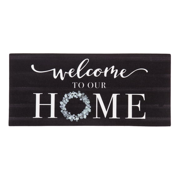 Evergreen Sassafras Switch Mat - Eucalytpus Welcome, 22 x 10 inch Interchangeable Entrance Doormat