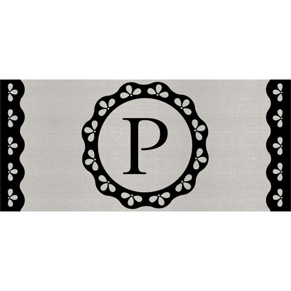 Evergreen Sassafras Switch Mat - Scalloped Monogram P