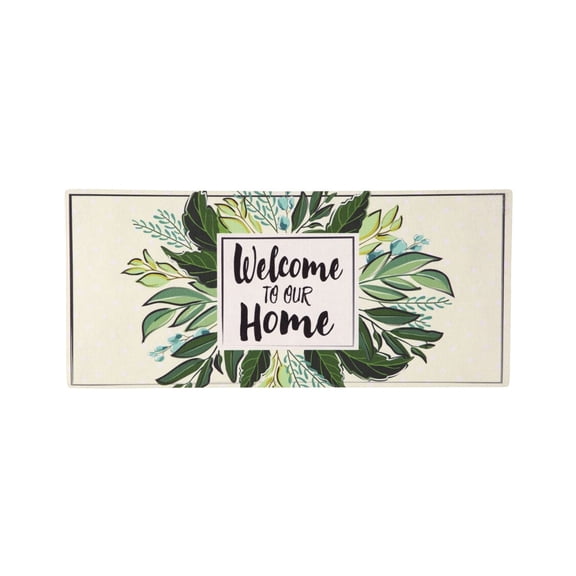 Evergreen Sassafras Switch Mat - Welcome to Our Home, 22 x 10 inch Interchangeable Entrance Doormat