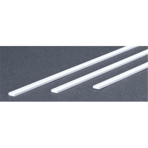 EverGreen EVG267 0.25 in. Styrene Channel Railroad Scratch Building Supply, White Opaque