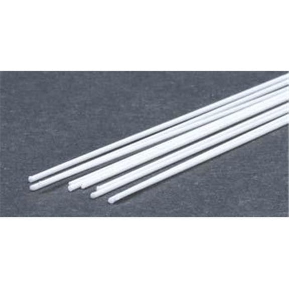 EverGreen EVG219 0.03 in. Styrene Round Rod Railroad Building Supply, Solid White