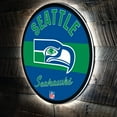 thumbnail image 1 of Seattle Seahawks 23" LED Retro Logo Round Wall Sign, 1 of 3