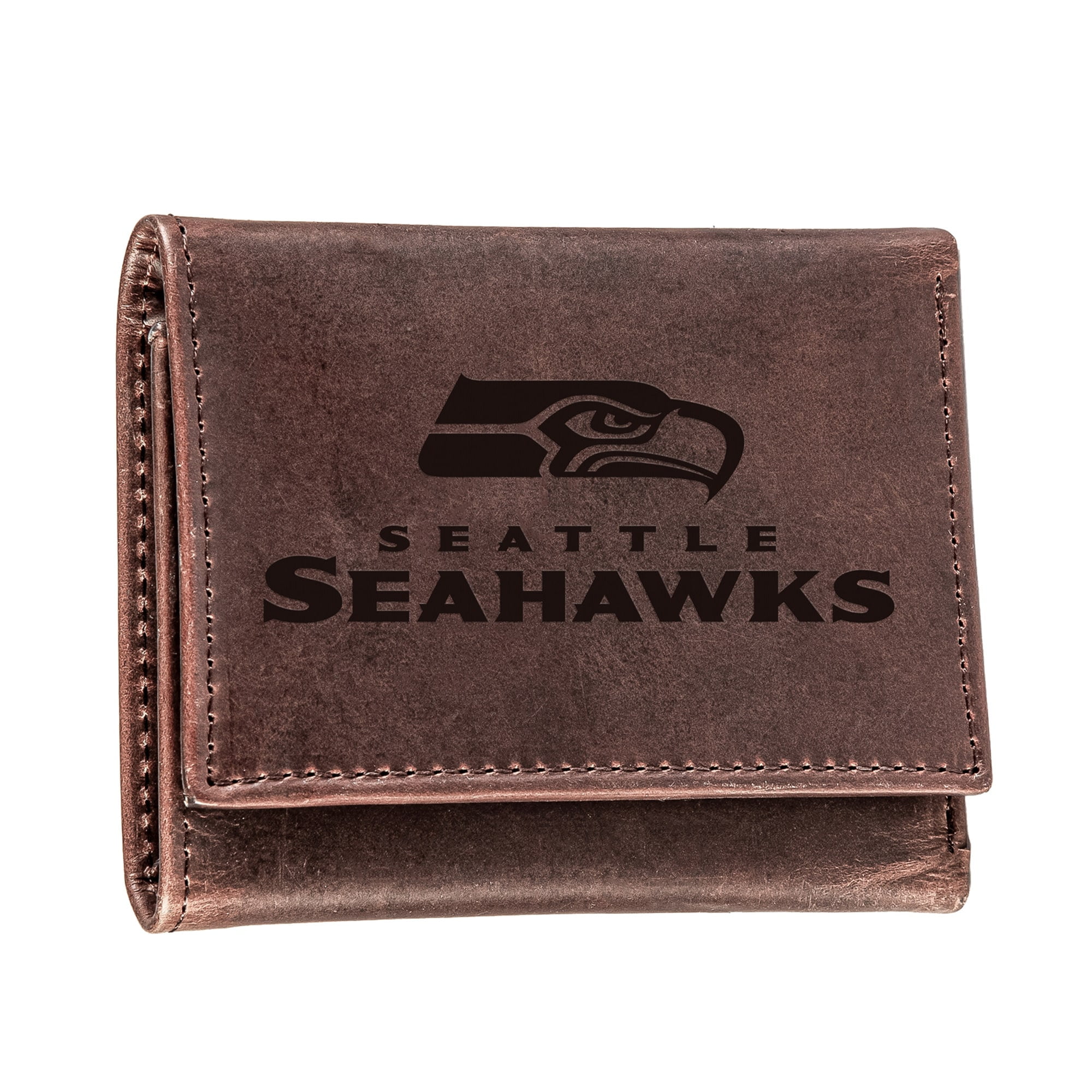 Evergreen Seattle Seahawks Tri-Fold Wallet, Brown Evergreen Seattle Seahawks Tri-Fold Wallet, Brown