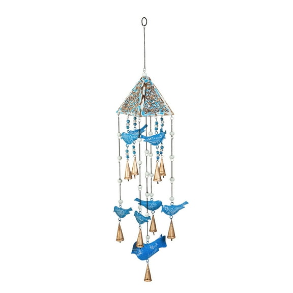 Evergreen Sky Blue Bird Garden Bells, 6''x 33'' x 6'' inches