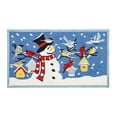 thumbnail image 1 of Snowman with birdhouses Indoor/Outdoor Hooked Rug 24"x42", 1 of 3