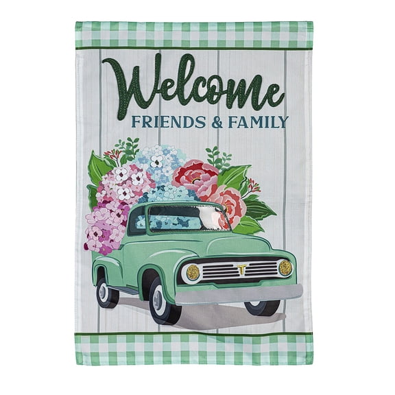 Evergreen Spring Flower Delivery Applique House Flag 28 x 44 Inches Outdoor Decor for Homes and Gardens