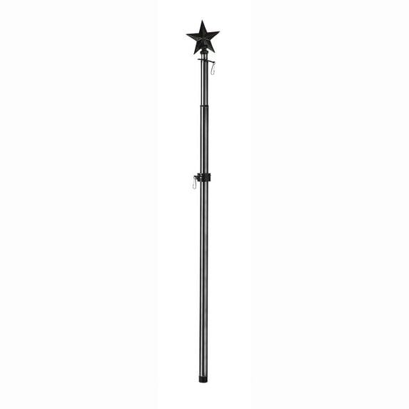 Star Metal Extendable House Flag Pole, Black