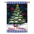 thumbnail image 1 of Evergreen Suede Cardinal Christmas Tree House Flag, 29 x 43 inches, 1 of 1