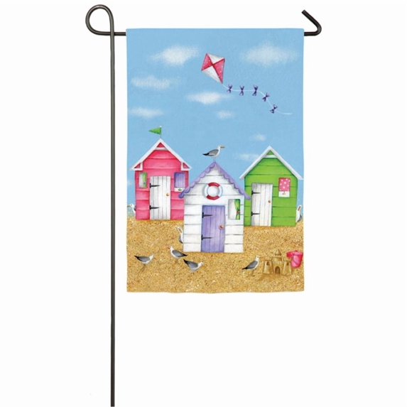 Evergreen Colorful Cottages Outdoor Safe Double-Sided Suede Garden Flag, 12.5 x 18 inches