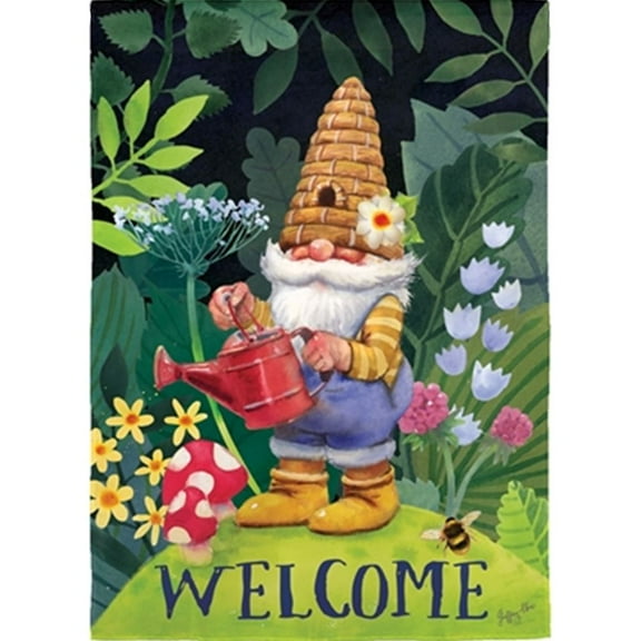 Evergreen Suede Garden Flag - Garden Gnomes