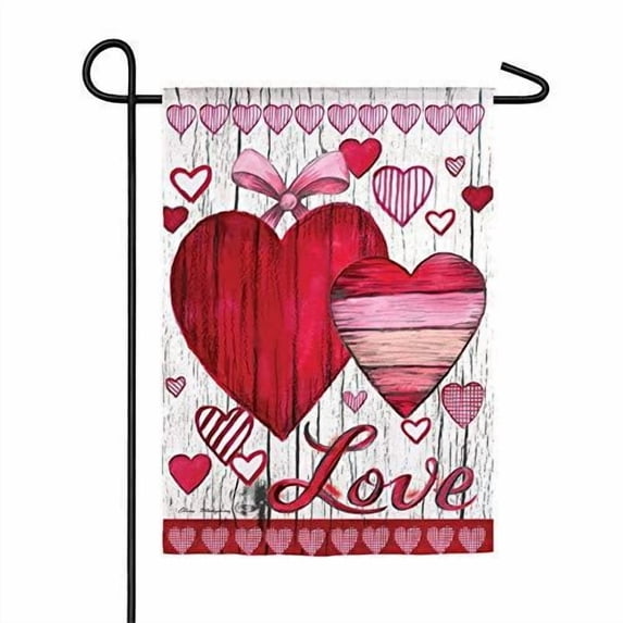 Valentine Love Hearts Garden Flag 2 Sided