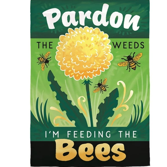 Evergreen Suede Garden Flag - Pardon The Weeds