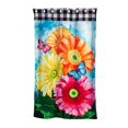 thumbnail image 1 of Evergreen Suede Outdoor Curtain Set of 2, Gerbera Daisy,  52 x 84", 1 of 3