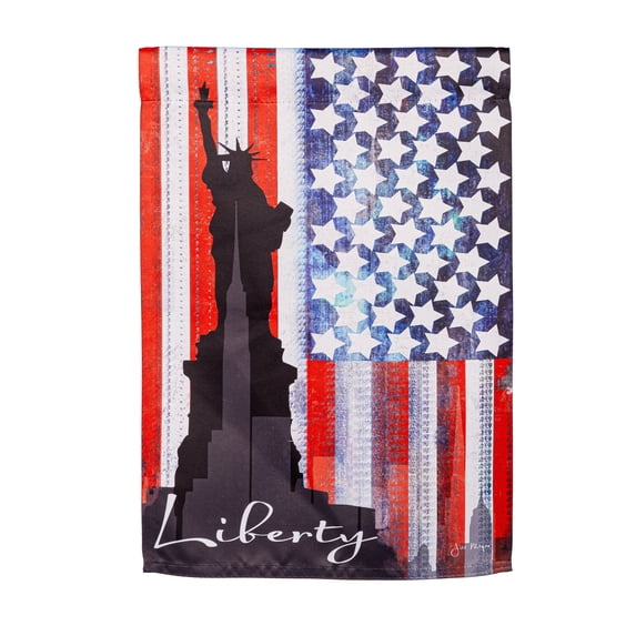 Evergreen Suede Textured Garden Flag - Liberty Statue, 12.5 x 18 inch Double Sided