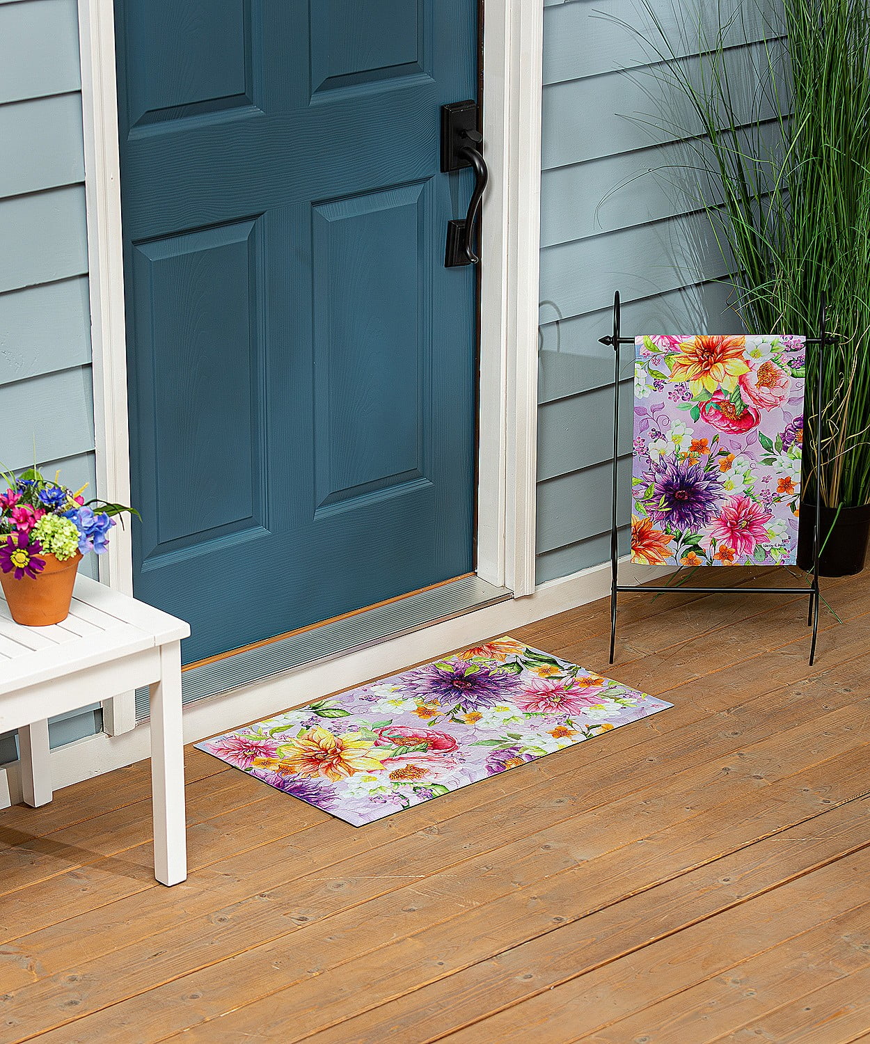Rhapsody in Bloom Multicolor Polyester Suede Garden Flag