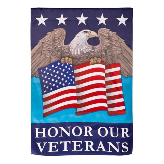 Evergreen Suede Textured House Flag - Honor Our Veterans, 29 x 43 inch Double Sided