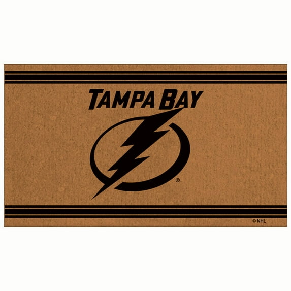 Evergreen Tampa Bay Lightning Logo Turf Mat, Brown- 28 x 16 Inches Indoor Outdoor Doormat