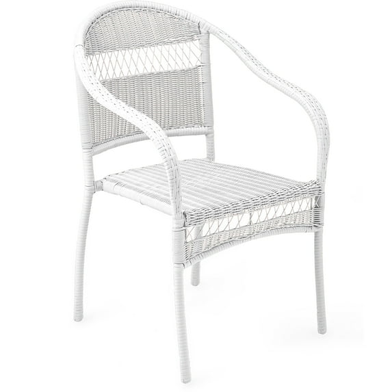 Evergreen Tangier Wicker Stacking Chair - White