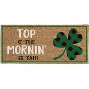 Evergreen Top of the Mornin' to Ya Sassafras Indoor Outdoor Switch Doormat 1'10"x10" Multicolored