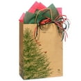 thumbnail image 1 of Evergreen Tree Paper Shopping Bags - Cub Size - 8in. X 4.75in. X 10.25in. - 10 Bags (egc10), 1 of 1