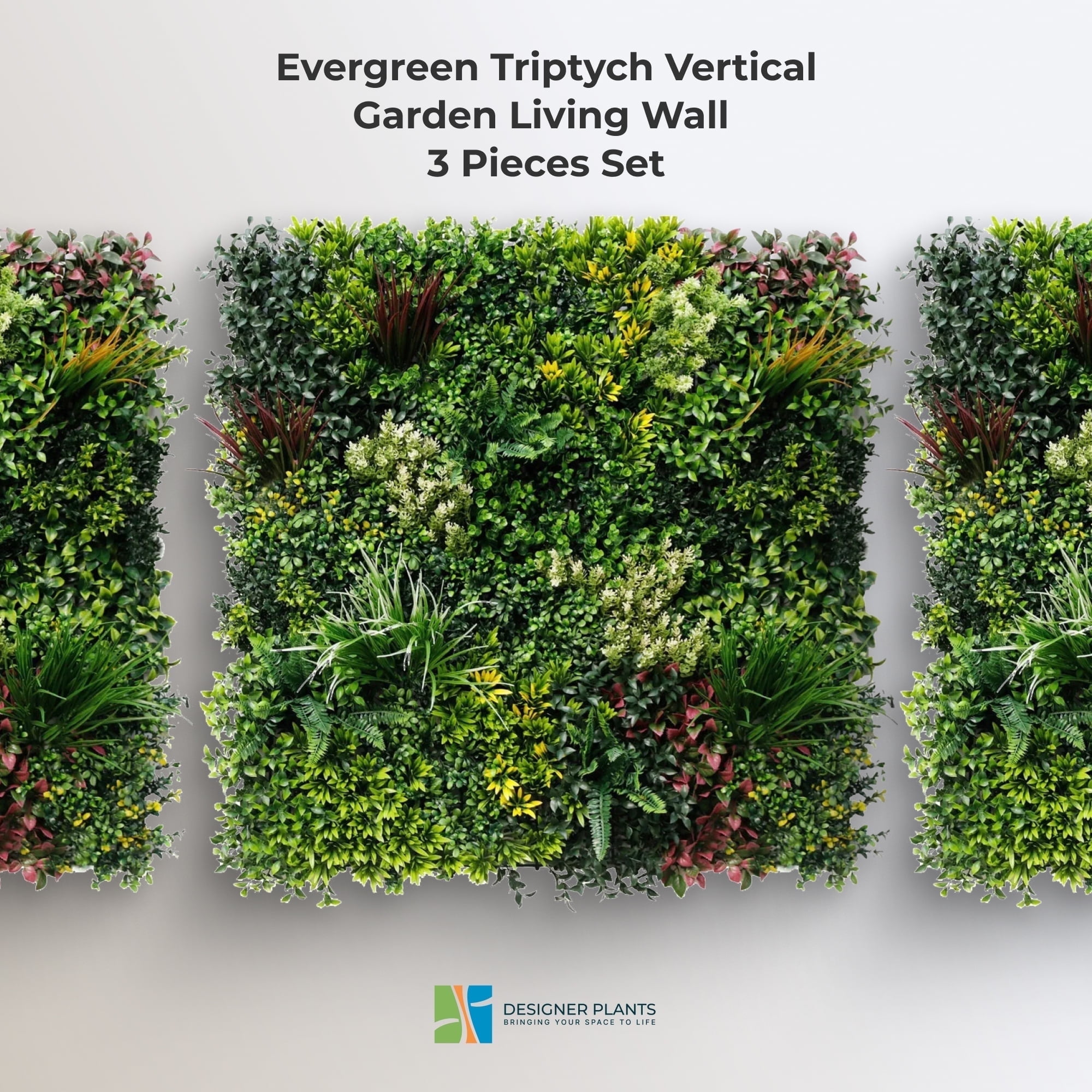 Evergreen Triptych Vertical Garden Living Wall Set 3 Pieces