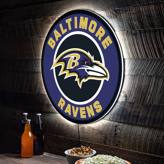 Baltimore Ravens LED XL Round Wall D-cor