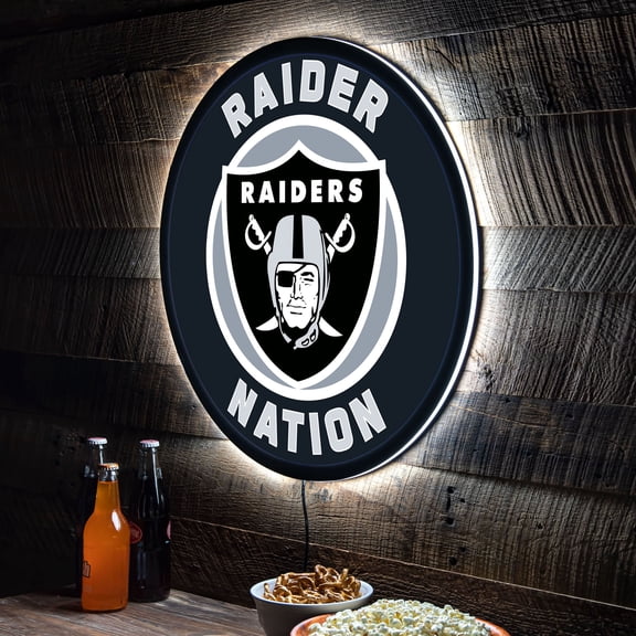 Las Vegas Raiders LED XL Round Wall D-cor