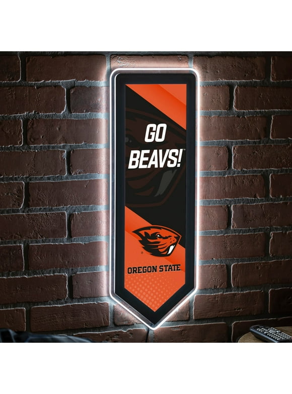 Evergreen Ultra-Thin Glazelight LED Wall Decor, Pennant, Oregon State University- 9 x 23 Inches Made In USA