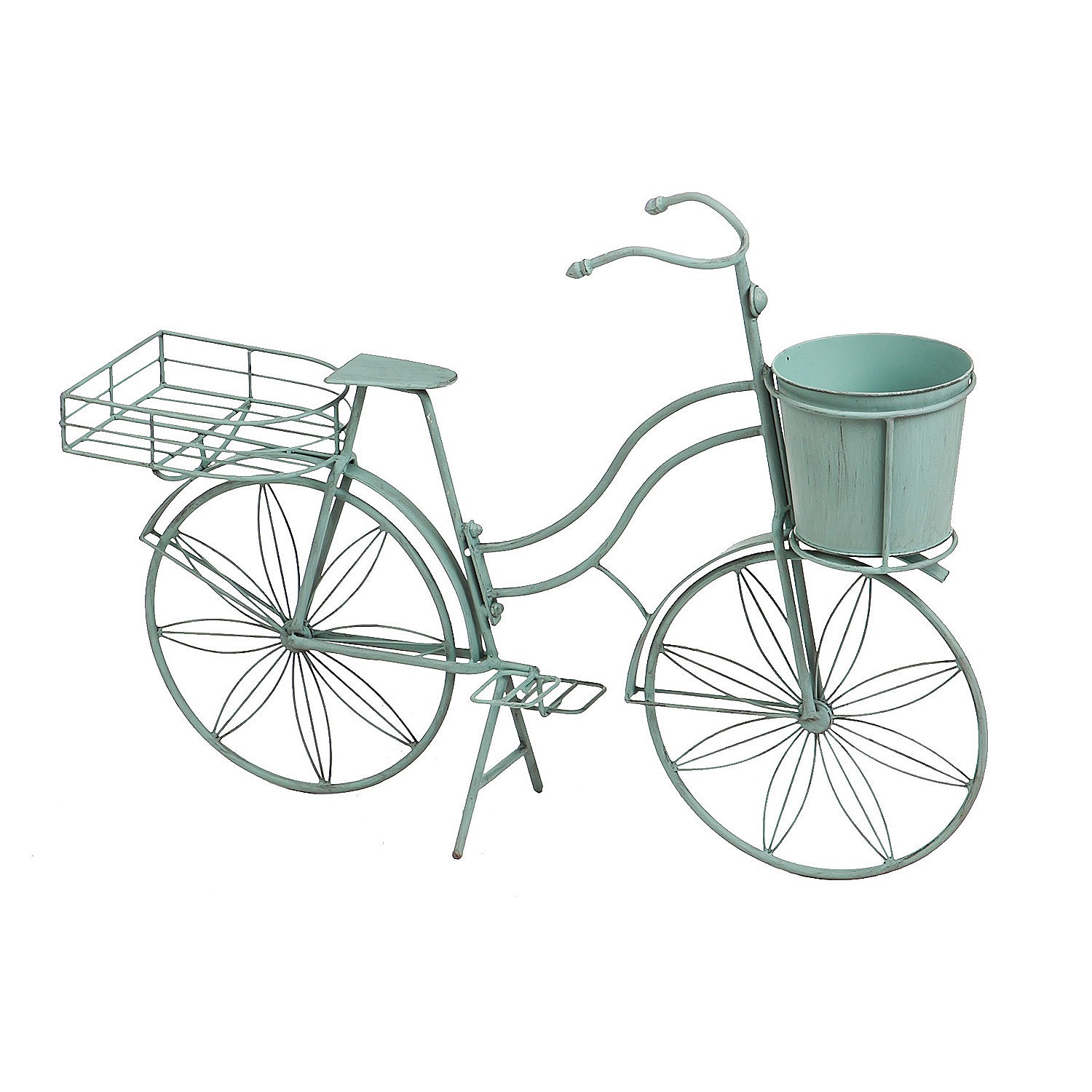 Evergreen Vintage Teal Bicycle Planter Outdoor Safe Decor - image 1 of 5