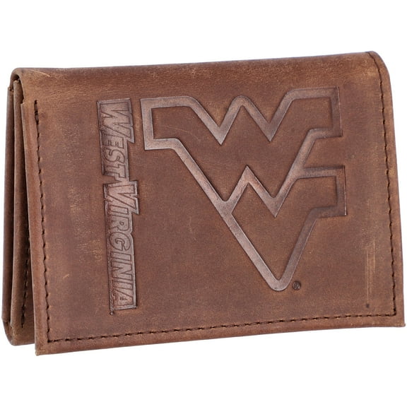 Evergreen West Virginia University Crazy Horse Collection Tri-Fold Wallet