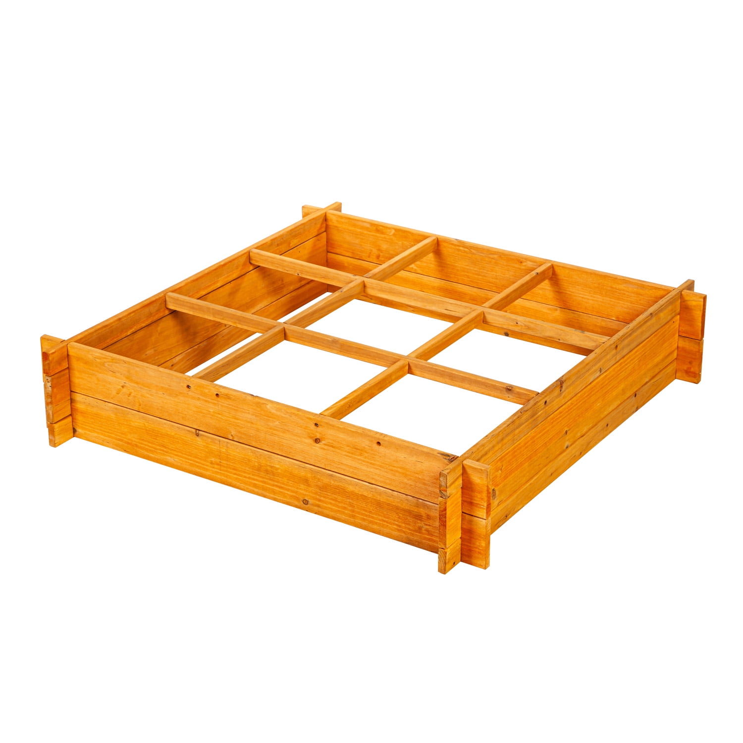 Natural Fir Wood Outdoor Raised Garden Bed with 9 Cubicles