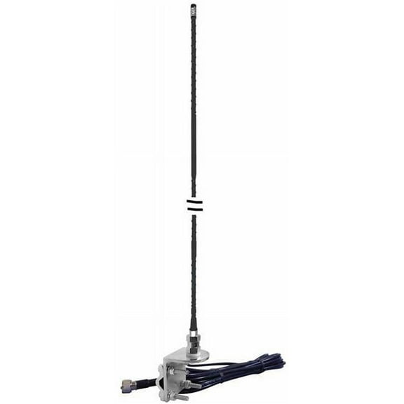 Everhardt NGP1-B 4 ft. Fiberglass No Ground Mirror Mount Antenna, Black