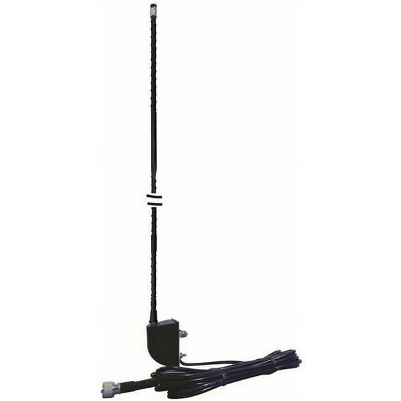 Everhardt NGP1SM-B 4 ft. Fiberglass No Ground Side Mount Antenna, Black