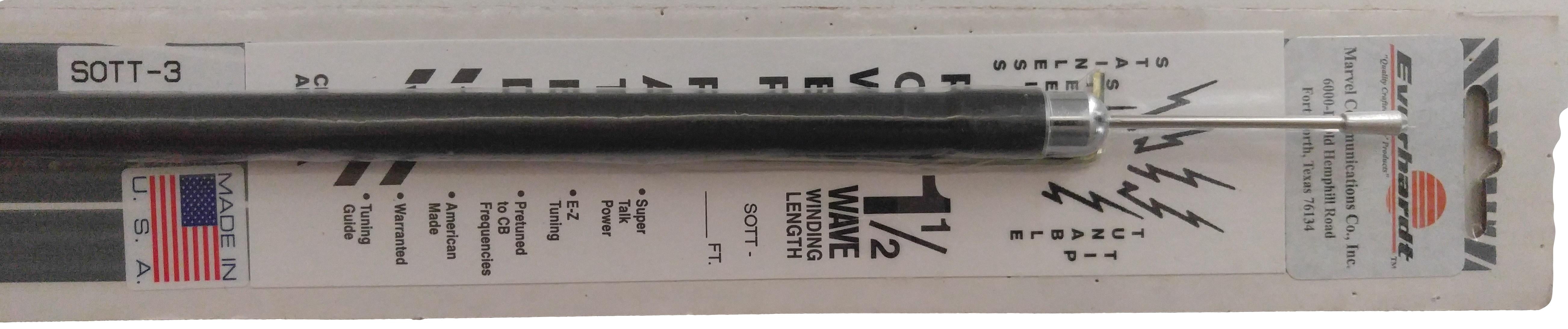 Everhardt SOTT3-B 1.5 Wave 3 ft Fiberglass Tuneable CB Radio Antenna ...