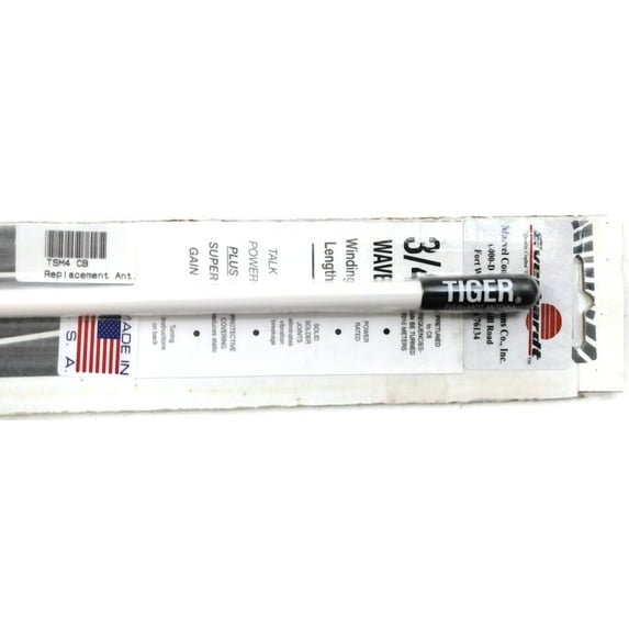 Everhardt TSM4-W 3/4 Wave 4 ft Fiberglass Super Flex CB Radio Antenna - White