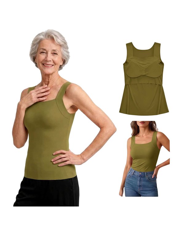 Evericharm Bratop - Thermacore Built-In Comfort Bra -Wide Strap Soft Padded Ladies Shaping Camisoles