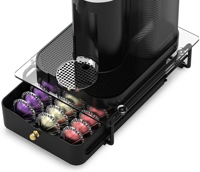 Everie Crystal Tempered Glass Top Organizer Drawer Holder Compatible