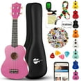 thumbnail image 1 of Everjoys 21" Soprano Ukulele Beginner Kit w/ Free Online Lesson, Gig Bag, Strap, Digital Tuner, Spare String, Picks, Polishing Cloth, Rainbow Series, 1 of 10