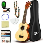 Everjoys 21 inch Soprano Ukulele Starter Kit w/Gig Bag,Rainbow String,Free Online Lesson,Tuner,Pick,Strap,Songbook