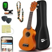 Everjoys 21 inch Soprano Ukulele Starter Kit w/Gig Bag,Rainbow String,Free Online Lesson,Tuner,Pick,Strap,Songbook