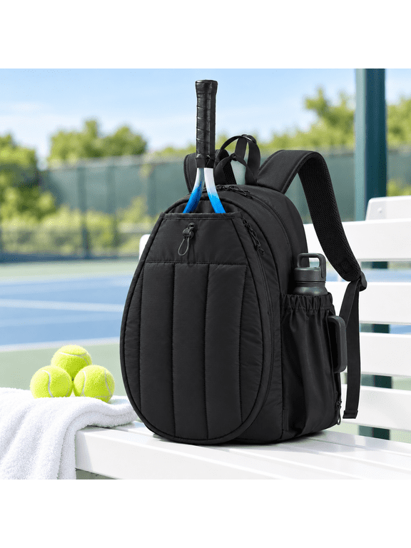 Tennis Gym Bag for Women 3-in-1 Convertible Sports Duffle Backpack, Racket Bag with Sling Strap, Fits 2 Rackets, 40oz Tumbler, Laptop & Shoes ,BLACK