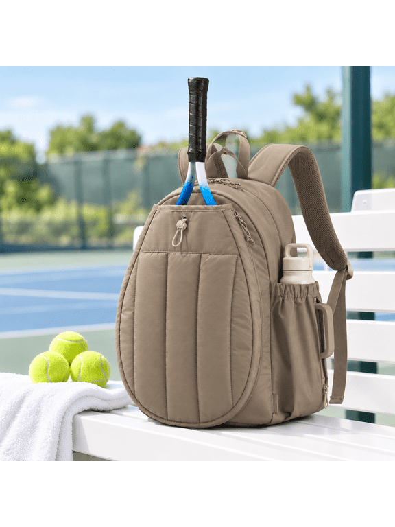 Tennis Gym Bag for Women 3-in-1 Convertible Sports Duffle Backpack, Racket Bag with Sling Strap, Fits 2 Rackets, 40oz Tumbler, Laptop & Shoes ,KHAKI