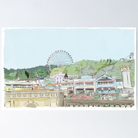 Everland Theme Park UNFRAMED Poster, 8x12