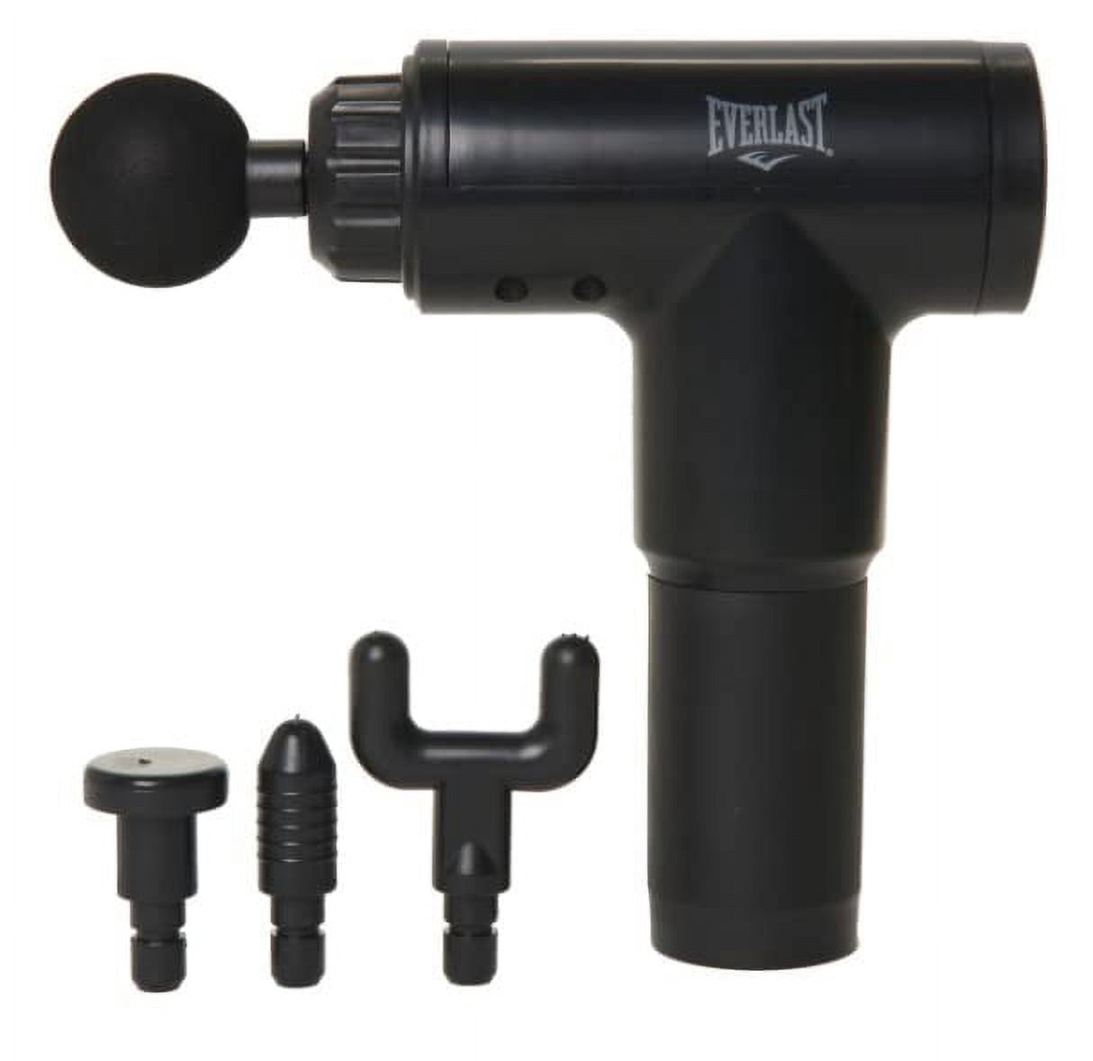 Everlast Beast Deep Tissue Massage Gun, 6-Speed, Rechargeable, Black, Includes 4 Attachments