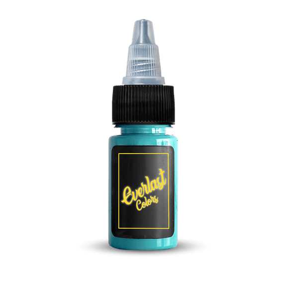 Everlast Colors Ink - Premium Organic Tattooing Pigment - Perfect For Outlining or Shading - Iceberg Blue - 1oz