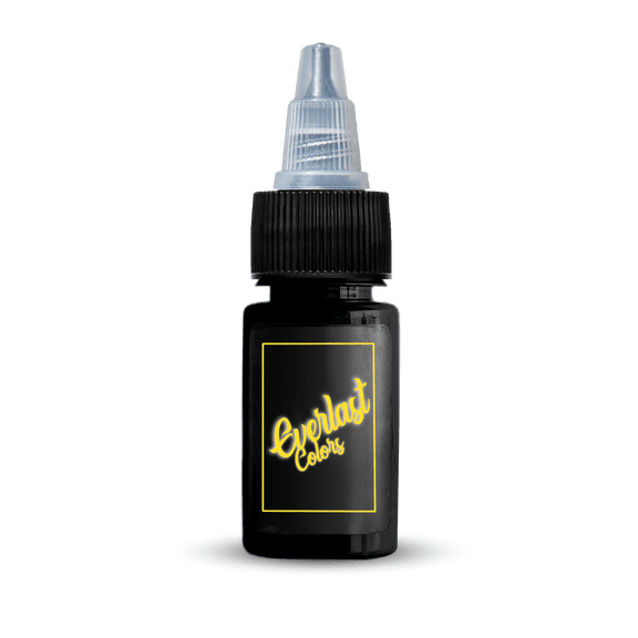 Everlast Colors Ink - Premium Organic Tattooing Pigment - Perfect For Outlining or Shading - Tribal Black - 2oz