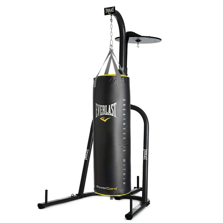 Everlast Dual Station Bag Stand Powercore NevaTear 100 Pound Hanging Bag